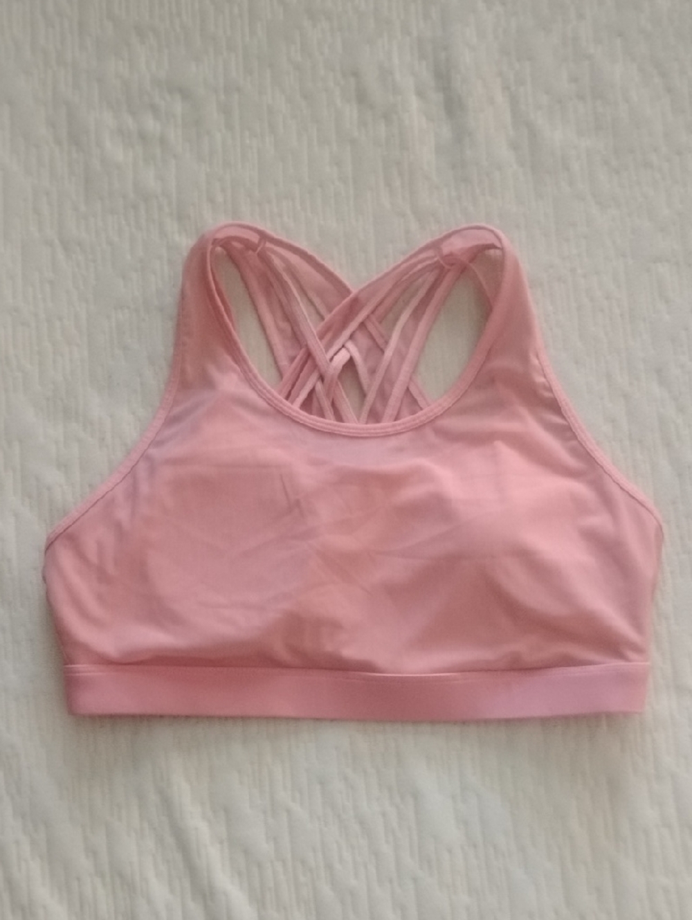 Fabletics Light Pink Strappy Sports Bra